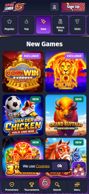 Interface new games.