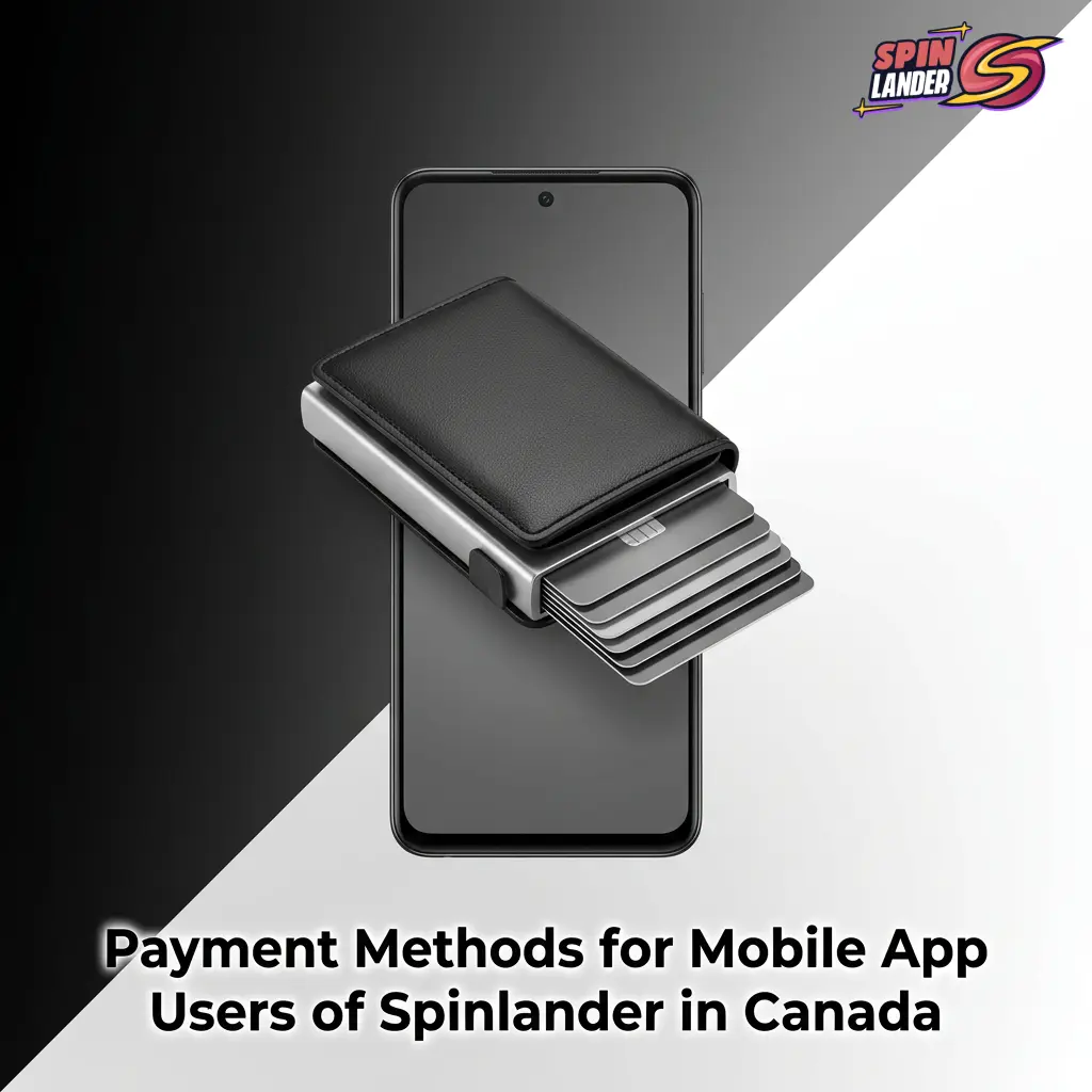Spinlander Canada mobile app payment methods including Interac, Visa, crypto, Skrill, Neteller, and more